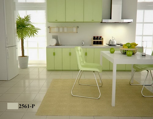 Màu xanh lá cây là màu tương sinh trong phong thuỷ với phòng bếp 