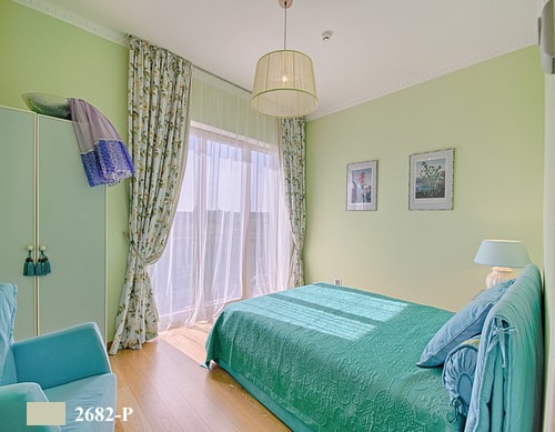 Phòng ngủ màu xanh lá cho người mệnh mộc