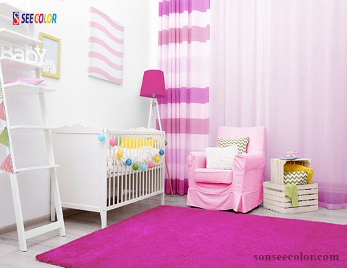 Màu hồng cũng thường được sơn cho phòng của bé gái 