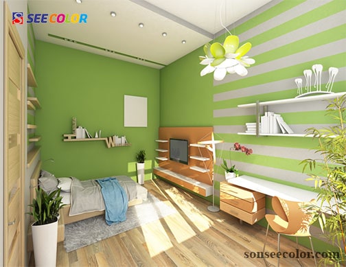Phòng ngủ màu xanh lá cây là màu tương sinh với người mệnh hỏa 